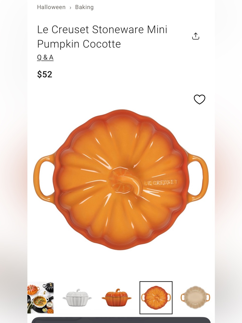 Le Creuset Mini Pumpkin Cocotte - Picture 3 of 7